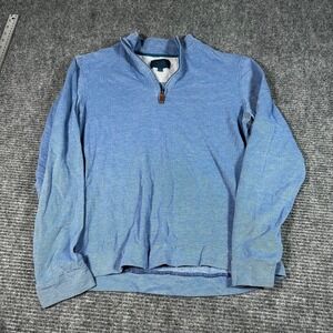 Fairlane Performance Pique Pullover Mens M Blue Excellent 1/4 Zip Mock Neck